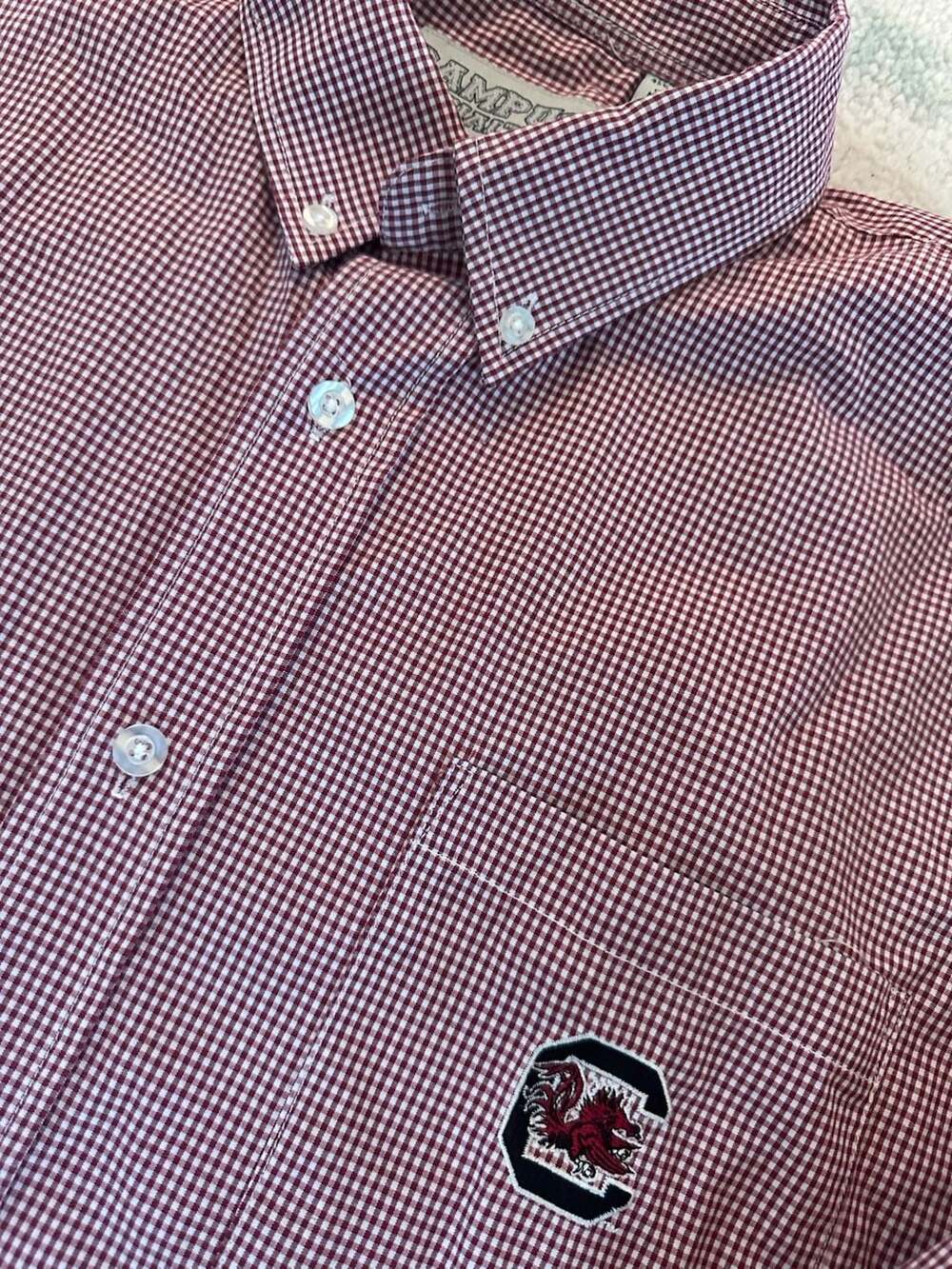 L - Campus Specialties University of South Carolina Gamecocks Gingham L/S Button
